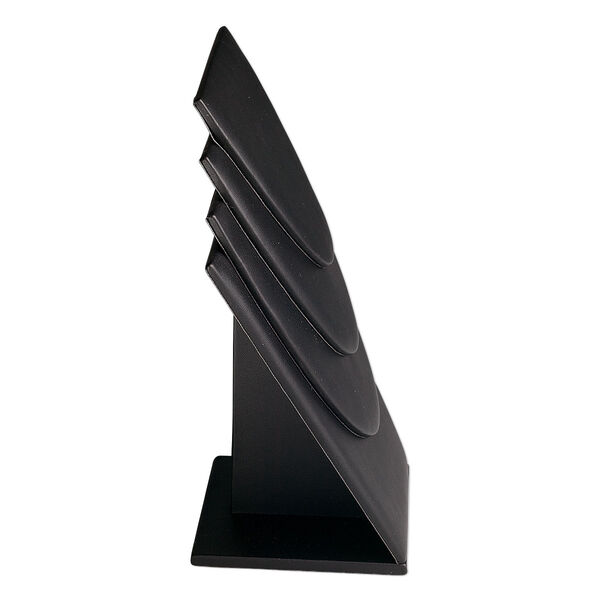 Display, leatherette, black, 3-tier, 9 x 8-1/2 x 4-1/2 inches. Sold individually. image number 0
