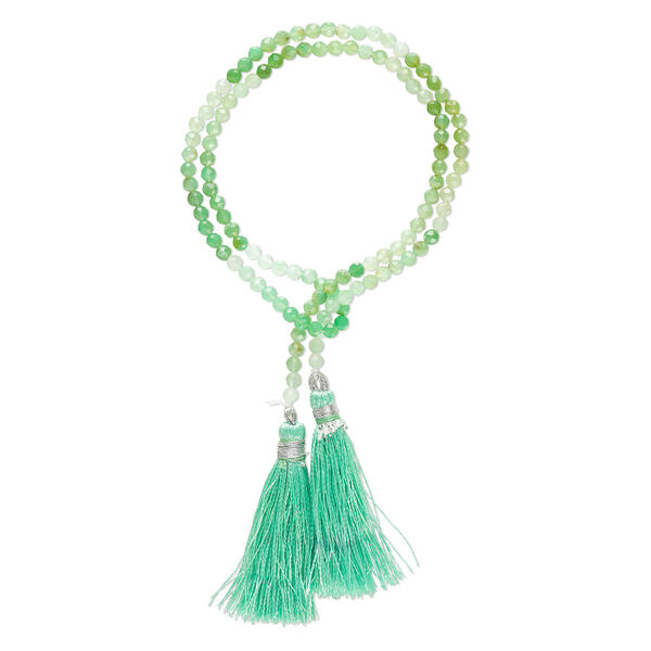 Bead, chrysoprase (natural), shaded, 3-3.5mm hand-cut faceted round, B+ grade, Mohs hardness 6-1/2 to 7. Sold per 15-1/2" to 16" strand. image number 0