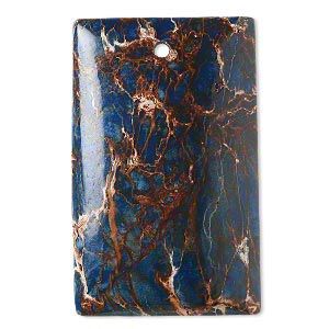 Magnesite 1pkg1, hand-cut domed flat back rectangle focal 40x25mm