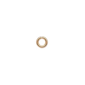 Jump ring, 14Kt gold-filled, 6mm round, 3.4mm inside diameter, 16 gauge. Sold per pkg of 10.