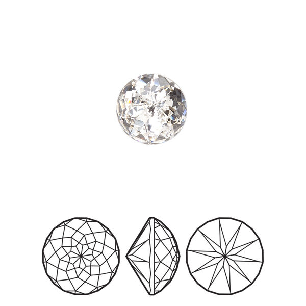 Round stone 72pk crystal foil back, Swarovski® 10mm brilliant round rhinestone chaton 1400 image number 0