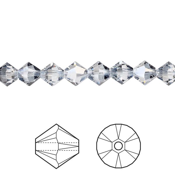 Bead 144pk crystal blue shade, Crystal Passions® 6mm bicone 5328 image number 0