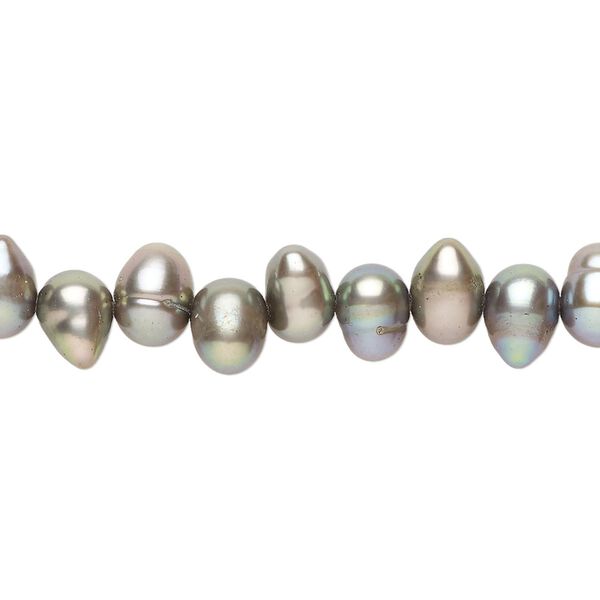 Freshwater pearl 1pkg1, top-drilled teardrop, 15 inch sage 7x5mm-8x6mm cultured image number 0