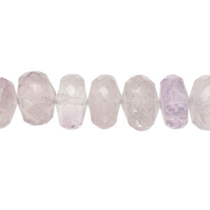 Lavender amethyst / amethyst / quartz crystal 1pkg1, micro-faceted rondelle bead natural, 7 inch light to medium 11x7mm-13x9mm
