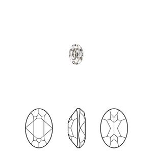 Fancy stone 4pk crystal foil back, Crystal Passions® 6x4mm oval 4120