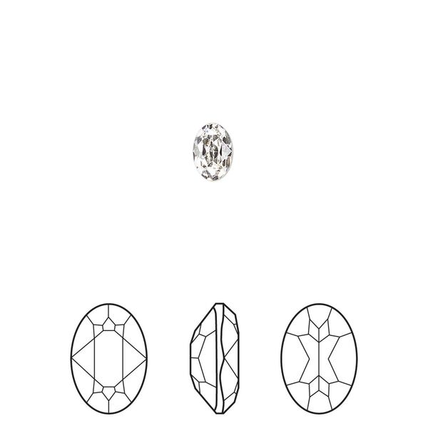 Fancy stone 4pk crystal foil back, Crystal Passions® 6x4mm oval 4120 image number 0
