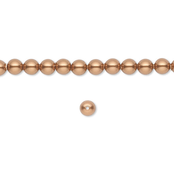 Pearl 100pk copper, Crystal Passions® 4mm round 5810 image number 0