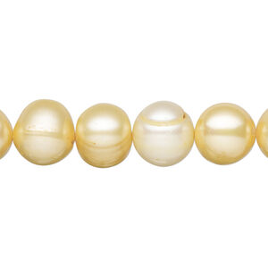 Freshwater pearl 1pkg1, semi-round, 15 inch buttercup 10-11mm cultured