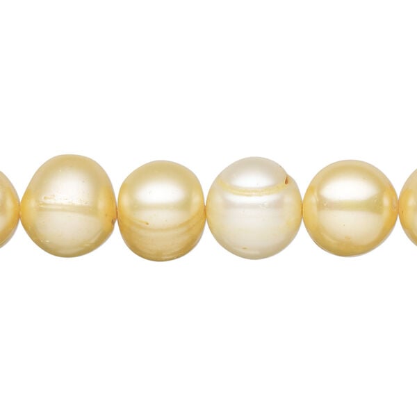 Freshwater pearl 1pkg1, semi-round, 15 inch buttercup 10-11mm cultured image number 0