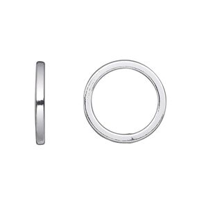 Jump ring, sterling silver, 18mm soldered round square wire, 13.8mm inside diameter, 13 gauge. Sold per pkg of 2.