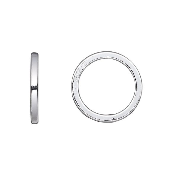 Jump ring, sterling silver, 18mm soldered round square wire, 13.8mm inside diameter, 13 gauge. Sold per pkg of 2. image number 0