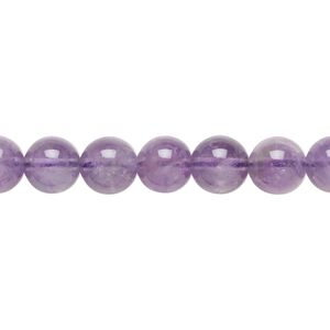 Amethyst 1pkg1, round bead natural 15.5-16 inch 8mm