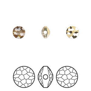 Bead 1pkg288 crystal aurum, Swarovski®, 6mm puffed round 5034