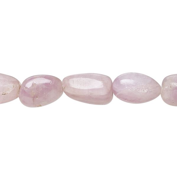 Bead, kunzite (natural), mini to small hand-cut flat nugget with 0.4-1.4mm hole, Mohs hardness 6-1/2 to 7. Sold per 8-inch strand. image number 0