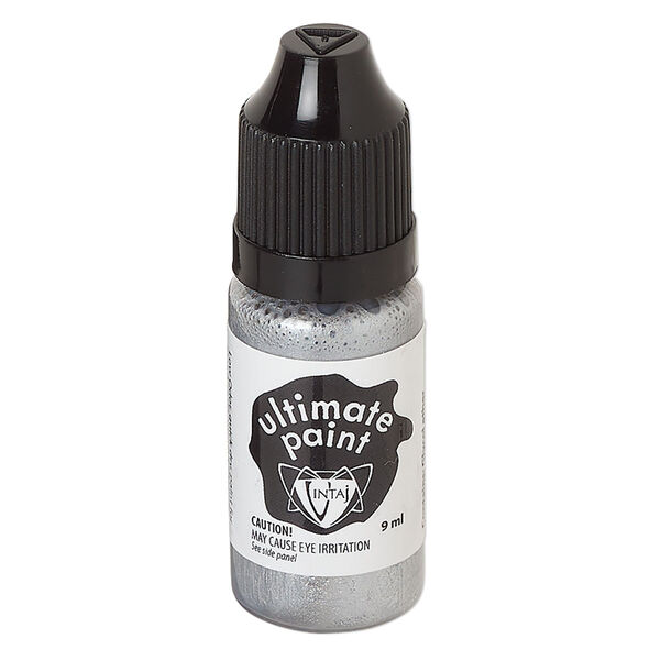 Paint, Vintaj® Ultimate Paint, nouveau silver, (CSUP049). Sold per 9-milliliter bottle. image number 0