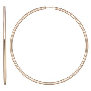 Earring, Create Compliments, 14Kt rose gold-filled, 65mm round hoop with endless-loop closure. Sold per pair.