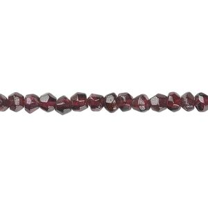 Garnet 1pkg1, hand-cut tumbled faceted round bead 15.5-16 inch 4mm