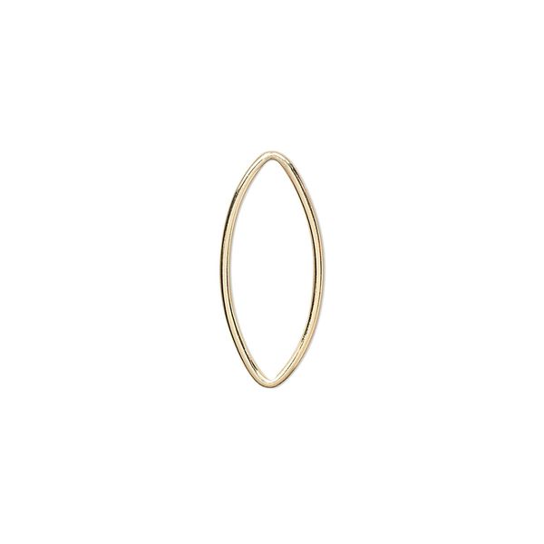 Drop, 14Kt gold-filled, 20x10mm oval with no loops. Sold per pkg of 10. image number 0