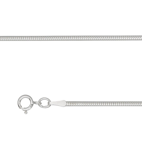 Chain, sterling silver, 1.5mm snake, 20 inches with springring clasp. Sold individually. image number 0