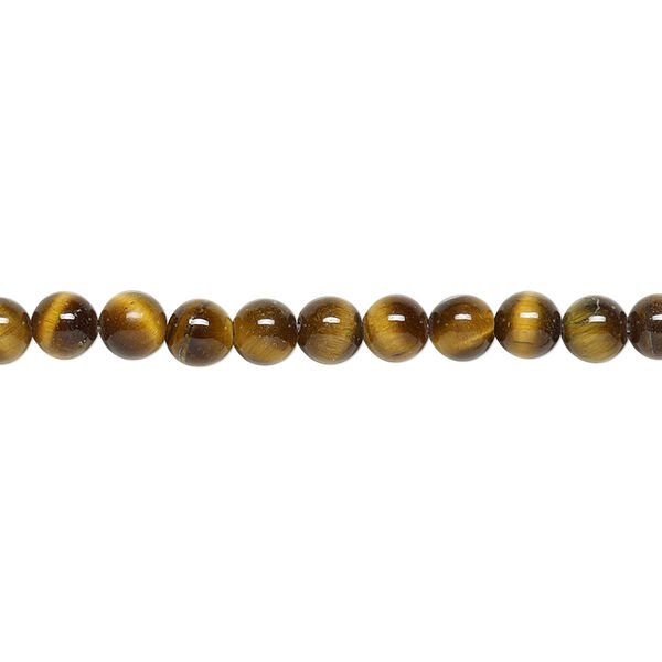 Bead, tigereye (natural), 4mm round, B grade, Mohs hardness 7. Sold per 15-1/2" to 16" strand. image number 0