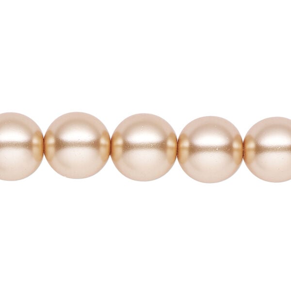 Pearl 1pk champagne, Celestial Crystal&reg; 10mm round 15.5-16 inch image number 0