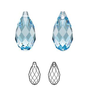 Briolette 36pk aquamarine, Swarovski® 17x8.5mm pendant drop 6010