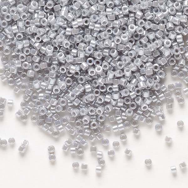 Seed bead, Delica®, glass, pkg/7.5g, #11 round, opaque luster ghost grey (DB-1570). image number 0