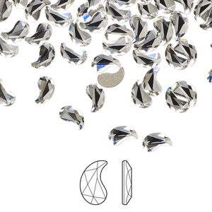 Flat back 24pk crystal foil back, Crystal Passions® 6x3.7mm paisley x 2364