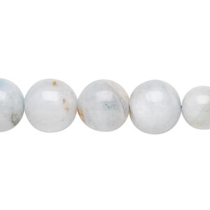 Aquamarine 1pkg1, round bead 18 inch graduated 5-20mm