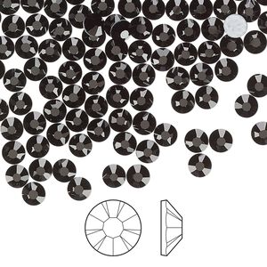 Flat back 1440pk jet foil back, Preciosa MAXIMA Czech crystal hotfix rhinestone 3.8-4mm chaton rose round SS16