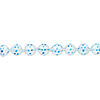 Bead, glass 1pkg8, opaque turquoise blue and white, 16mm hand-painted round. image number 1