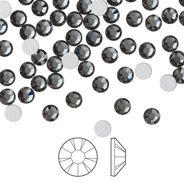 Flat back 144pk light graphite foil back, Preciosa VIVA 12® Czech crystal rhinestone 3.8-4mm chaton rose round SS16 image number 0
