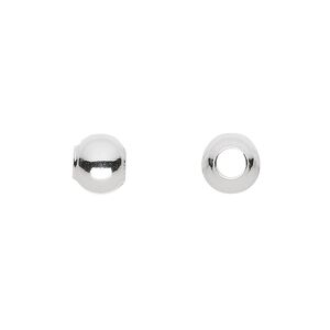 Bead, sterling silver, 8mm round. Sold per pkg of 2.
