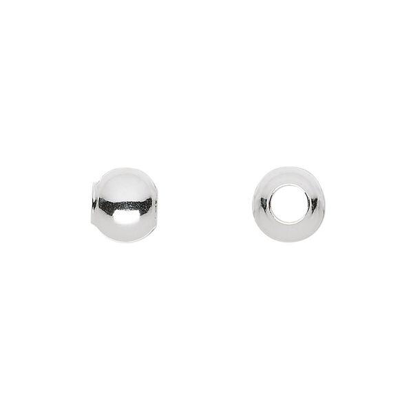 Bead, sterling silver, 8mm round. Sold per pkg of 2. image number 0