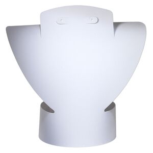 Display, foldable, necklace and earring, acrylic, flocked white, 8-3/4 x 8-1/2 x 3-1/2 inches assembled. Sold individually.