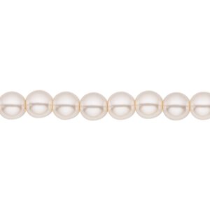 Bead, Czech pearl-coated glass druk, opaque pale pink, 6mm round. Sold per 15-1/2" to 16" strand.