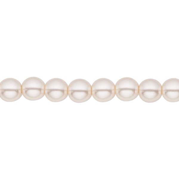 Bead, Czech pearl-coated glass druk, opaque pale pink, 6mm round. Sold per 15-1/2" to 16" strand. image number 0