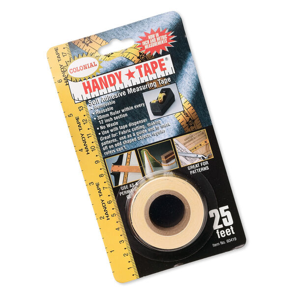 Measuring tape, Handy*Tape®, self-adhesive, 3/4 wide. Sold per 25-foot spool. image number 0