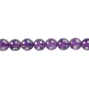 Amethyst 1pkg1, faceted round bead natural 15.5-16 inch 6mm