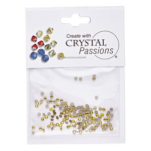 Flat back 144pk light topaz foil back, Crystal Passions® 1.7-1.9mm rose round SS5 2058