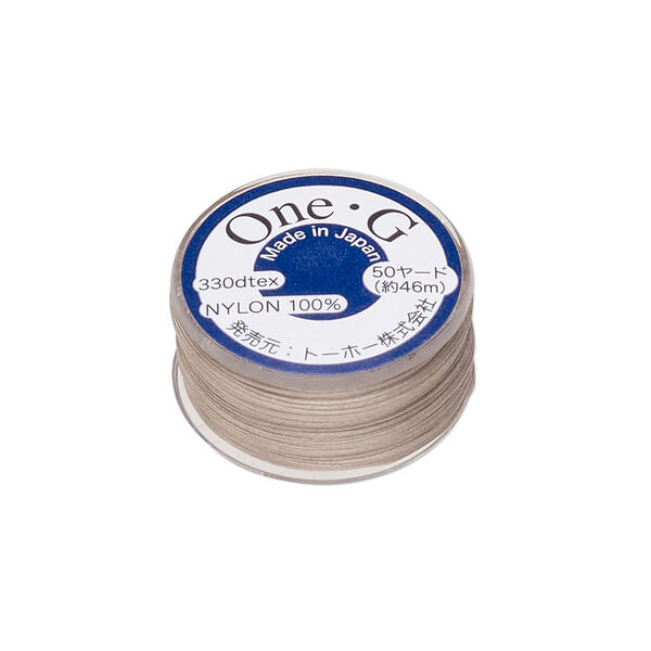 Thread, TOHO BEADS®, One-G™, nylon, beige, size 0. Sold per 50-yard spool. image number 0