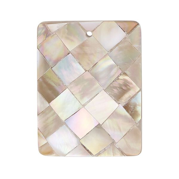 Focal 1pkg1, black lip shell / gold lip shell / mother-of-pearl shell (assembled), 33x24mm-34x26mm double-sided rectangle. image number 0