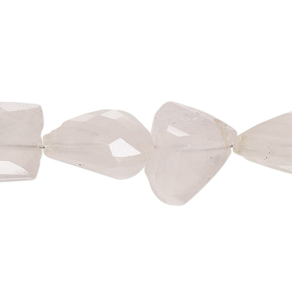 Bead, rose quartz (natural), light, small to large hand-faceted nugget, Mohs hardness 7. Sold per 7-inch strand. image number 0