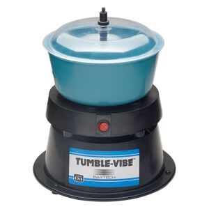 Tumbler, RAYTECH® TUMBLE-VIBE™ 5, plastic, 1pkg1 12x10 inch with 8x3-3/4 inch bowl, black blue clear