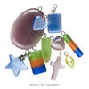 Pendant and drop mix, cat's eye glass (fiber optic glass) and silver-finished steel, mixed colors, 10x8mm-38x25mm mixed shape. Sold per pkg of 10. image number 3