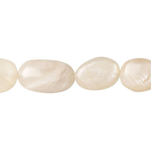 Peach moonstone 1pkg1, hand-cut nugget bead natural, 13 inch small / pale