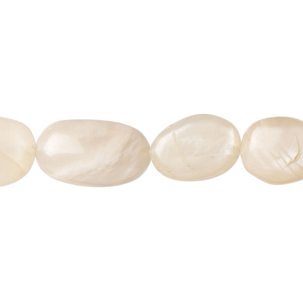 Peach moonstone 1pkg1, hand-cut nugget bead natural, 13 inch small / pale image number 0
