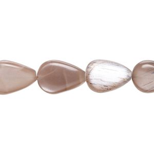 Coffee moonstone 1pkg1, hand-cut puffed teardrop bead natural 7 inch 11x9mm-15x11mm