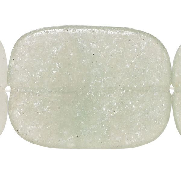 Green aventurine 1pkg1, rounded flat rectangle bead natural, 16 inch 40x20mm image number 0