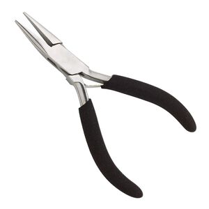 Pliers chain-nose 1pkg1 stainless steel and PVC foam, black, 5 inches.